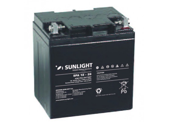 Μπαταρία Sunlight SPA12-28 VRLA - AGM τεχνολογίας - 12V 28Ah (C20)