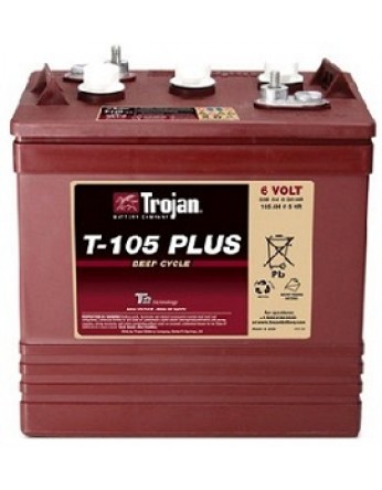 Μπαταρία Trojan Deep - Cycle Flooded βαθιάς εκφόρτισης T-105 Plus - 6V 225Ah (C20)