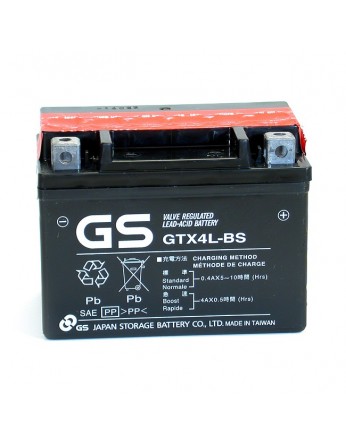 Μπαταρία μοτοσυκλετών GS Maintenance Free GTX4L-BS - 12V 3Ah (10HR) - 50  CCA(EN) εκκίνησης - e-kiriazis.gr