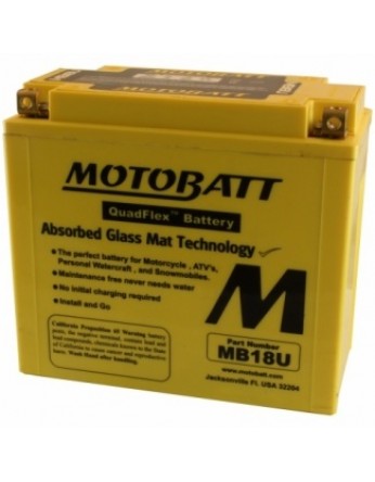 Μπαταρία μοτοσυκλετών MOTOBATT MB18U - 12V 23 (10HR)Ah - 280CCA εκκίνησης