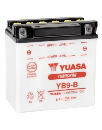 Μπαταρία μοτοσυκλετών YUASA Yumicron YB9-B (ΜΕ ΥΓΡΑ)- 12V 9 (10HR) - 130 CCA (EN) εκκίνησης