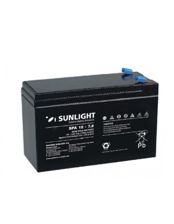 Μπαταρία Sunlight SPA12-7.2 (F2) VRLA - AGM τεχνολογίας - 12V 7Ah (C20) 