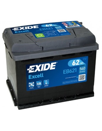 Μπαταρία αυτοκινήτου Exide Excell EB621 - 12V 62Ah - 540 CCA A(EN) εκκίνησης 