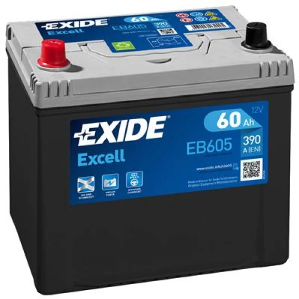 EXIDE Battery Excell EB605 12V 60Ah 390 CCA